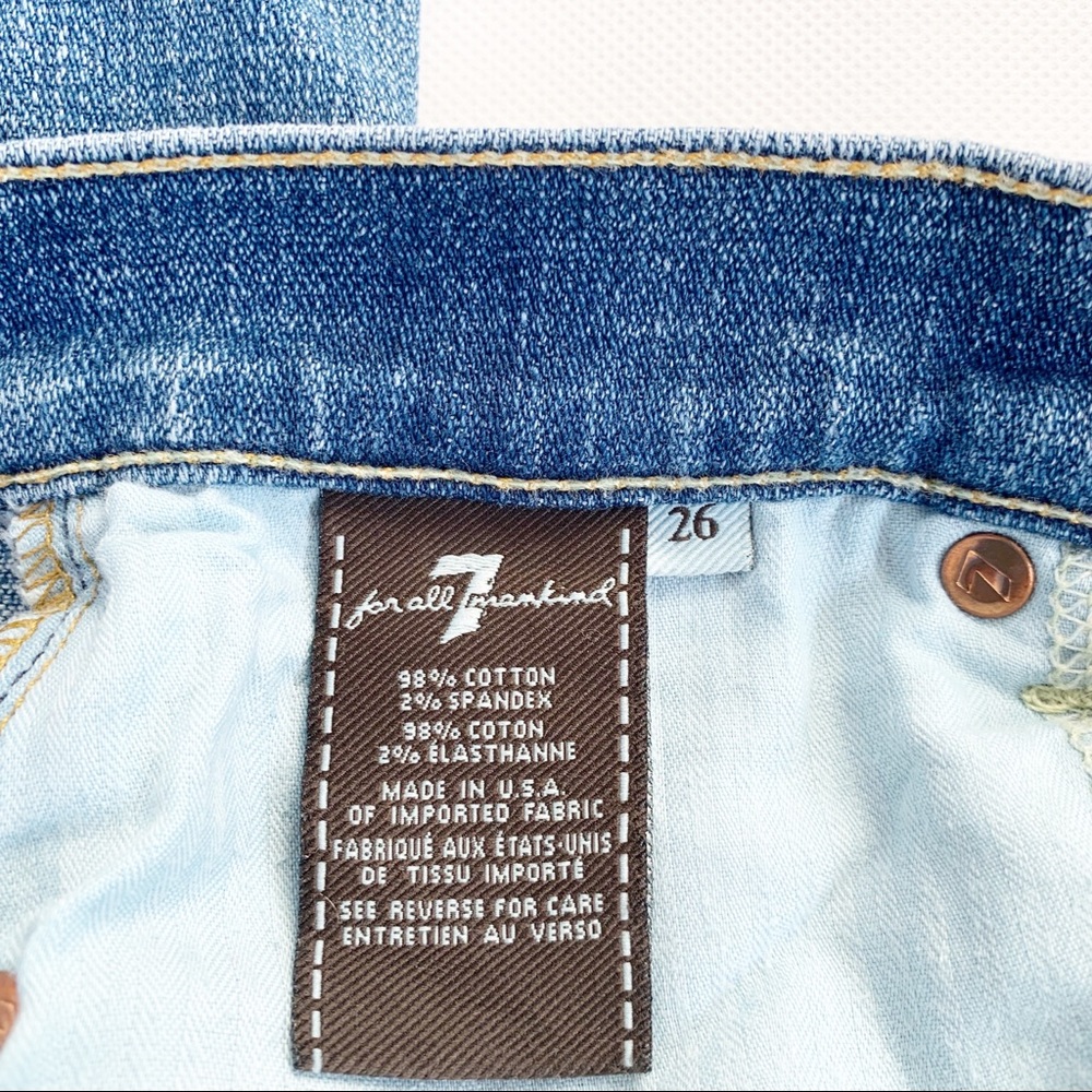 7 For All Mankind Distressed Skinny Jeans Sz 26 - Picture 8 of 10